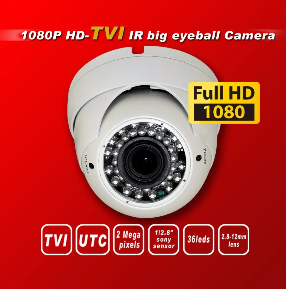 Бесплатная доставка HD TVI 1080P 1/2. 8 ''Sony Exmor Датчик Безопасности камера 36IR 2 м 8-12 мм