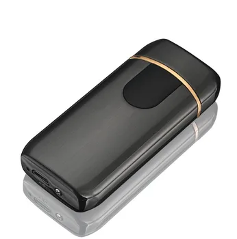 

USB Lighter Plasma Double Arc Free Laser Logo Windproof Electronic Lighter For Cigarette Somking