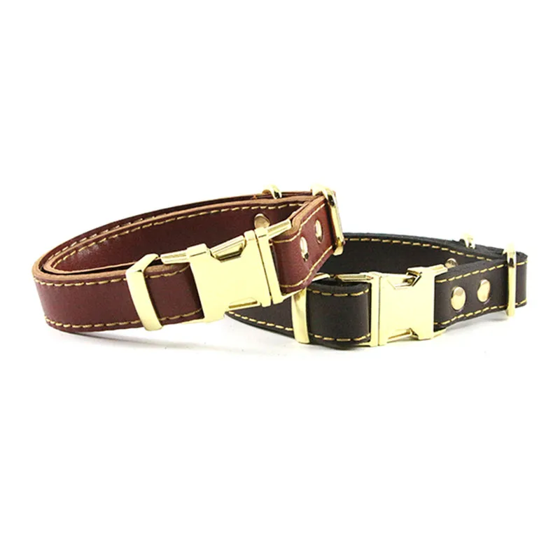 Luxury Genuine Leather Pet Dog Collar Durable and Comfortable