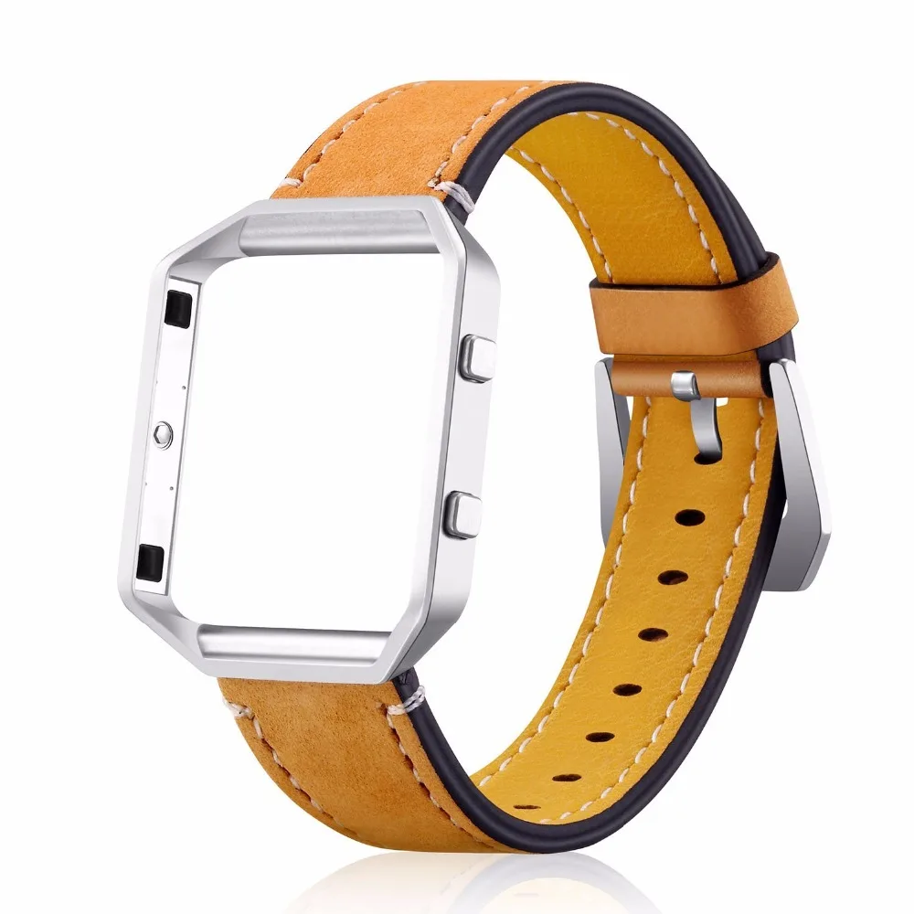 Роскошный кожаный ремешок смотреть группы для fitbit Blaze на смарт-часы Бизнес Для