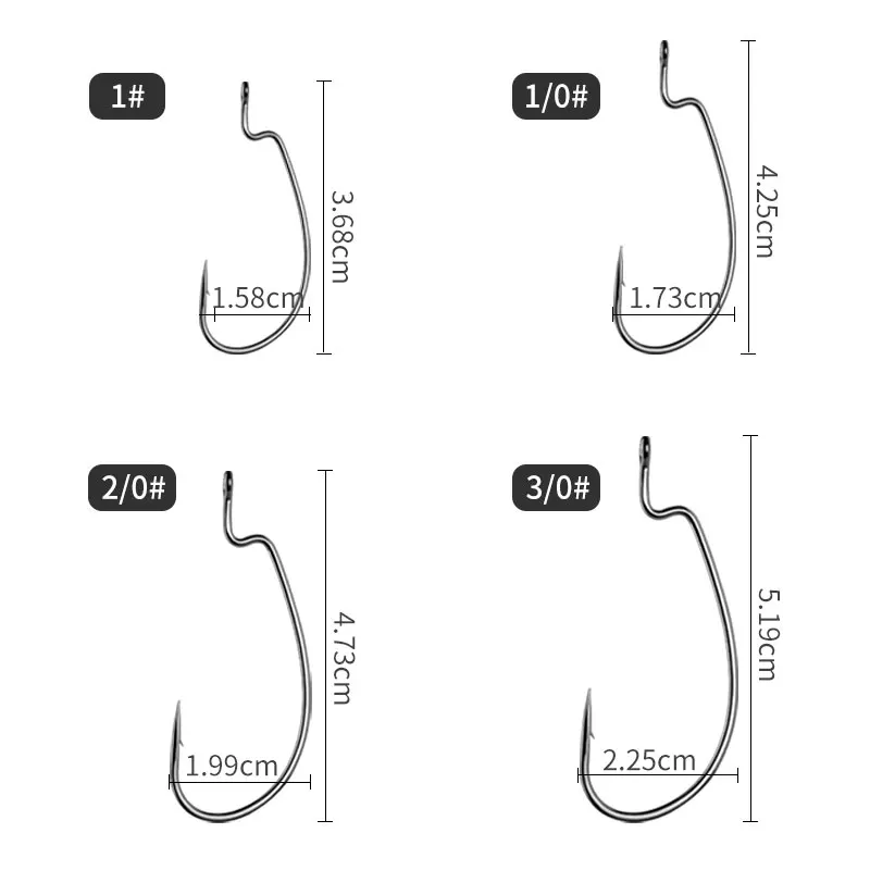 LINNHUE 10 шт. рыболовный крючок из углеродистой стали, Большой Крючок для ловли басов, крючок для ловли на крючок, свинцовая головка с колючей рукояткой, крючок для мягкой приманки, приманка для рыбалки
