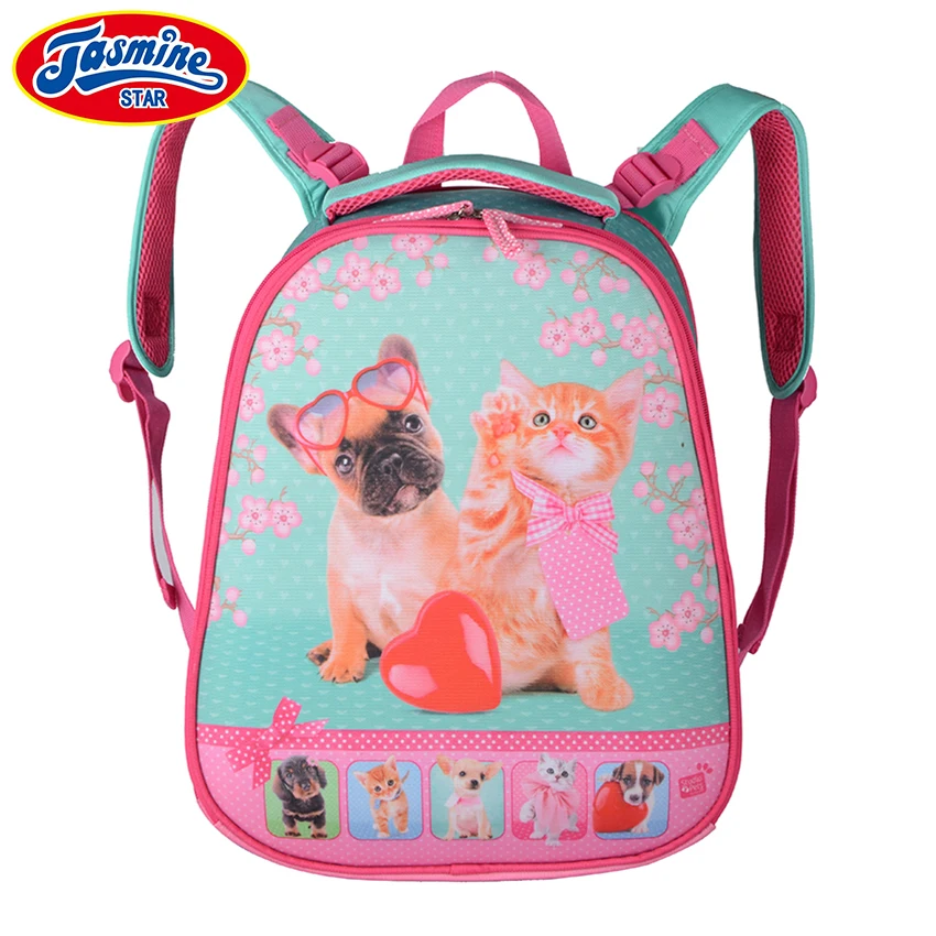 

JASMINESTAR Children Schoolbag Backpack Cute Cartoon Dog Cat Waterproof Orthopedic School Bags For Girls Mochila Infantil