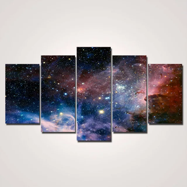 5 pieces set wall art space printed canvas painting home decoration