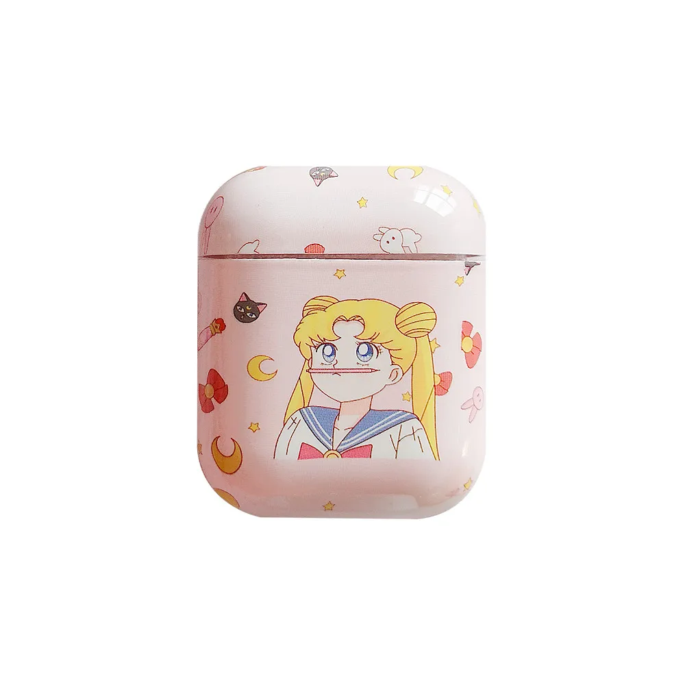 Милый розовый чехол Sailor Moon для airpods, аксессуары с героями мультфильмов для Airpods, сумка для зарядки, Bluetooth наушники, защитный чехол, чехол - Цвет: Sailor Moon A