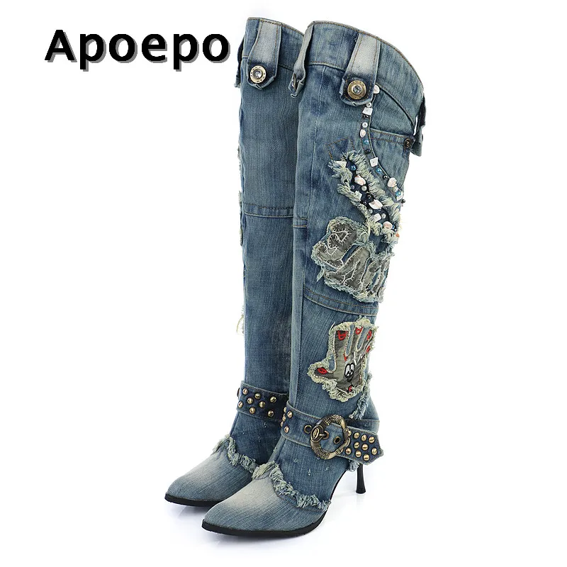 boots with embellished heels