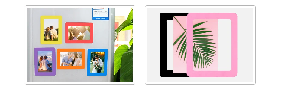 930_11 Colorful Magnetic Picture Frames Photo Fridge Magnets Photo frame Refrigerator Magnetic Photo Frames Wall Decor with EVA Surface