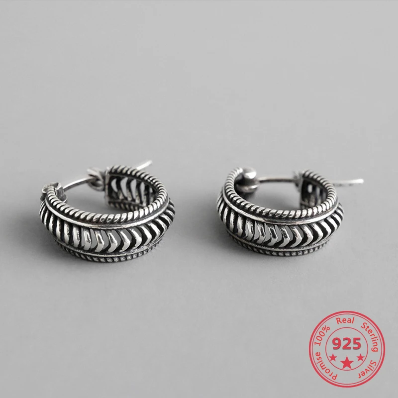 Do The Old-pendientes de aro trenzados para mujer, de Plata de Ley 925, joyería de boda de bucle pequeño de alta calidad