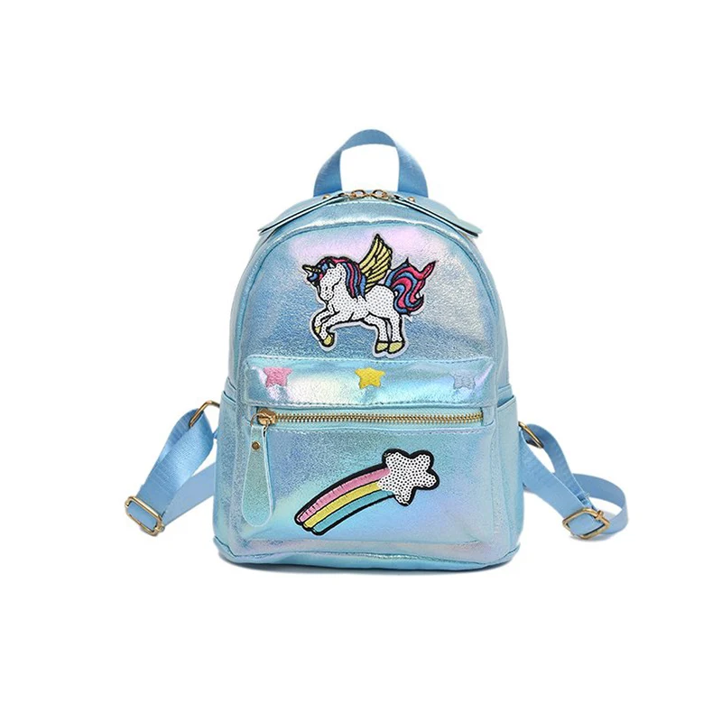 

2018 New Fashion Women Unicorn Backpack Teenager Girl School Bags Children Small Cartoon Rainbow Embroidery Softback Bag A012