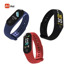 Faixa de Relógio inteligente Monitor de Pressão Arterial e Freqüência Cardíaca Pulseira de Fitness Rastreador Atividade Pulseira Inteligente Tela Colorida Não Mi Banda 3