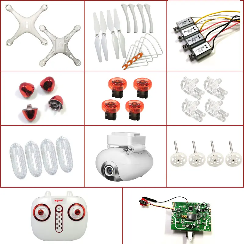 Радиоуправляемый Дрон запасные части SYMA X8SW X8SC X8PRO мотор шестерни пропеллеры лезвия основной корпус шасси камеры печатная плата контроллера