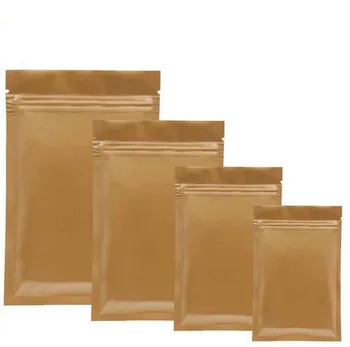 

1000pcs/lot Various Sizes Glossy Orange Zipper Top Aluminum Foil Package Bag Zip Lock Food Storage Bags With Tear Notch