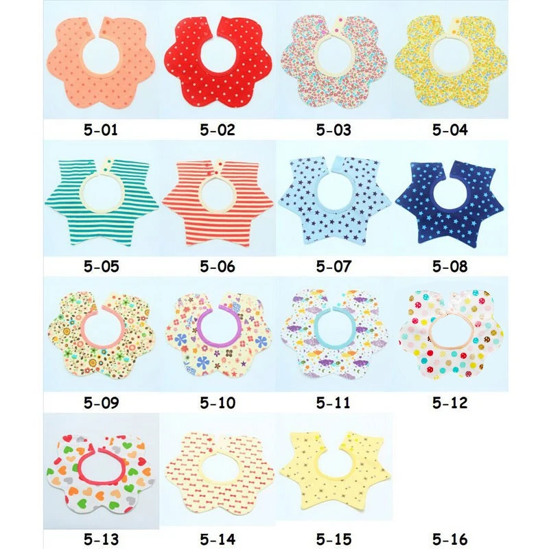 3 Newborn Baby Boy Girl Bib 360 Degree Four-layer Waterproof Flower Octagonal Bib Bandana Bibs Feeding Apron Child Crumb Catcher