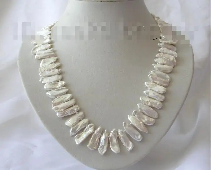 

Free shipping hot sale Women Bridal Wedding Jewelry >>stunning big 22mm white baroque biwa freshwater cultured pearl necklace