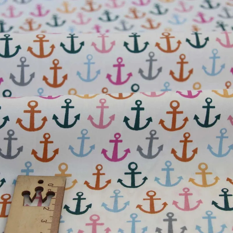 160 см * 50 Хлопок Ткань Морской стиль цвет серый Якорь для DIY кроватка постельные
