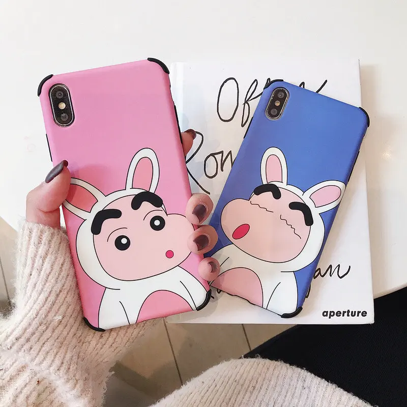 

Luxury Brand Case for iPhone X Case iPhone XR XS MAX 6 S 7 8 Plus Cartoon Crayon Shin Chan Japan Soft Silicon Cover Phone Coque