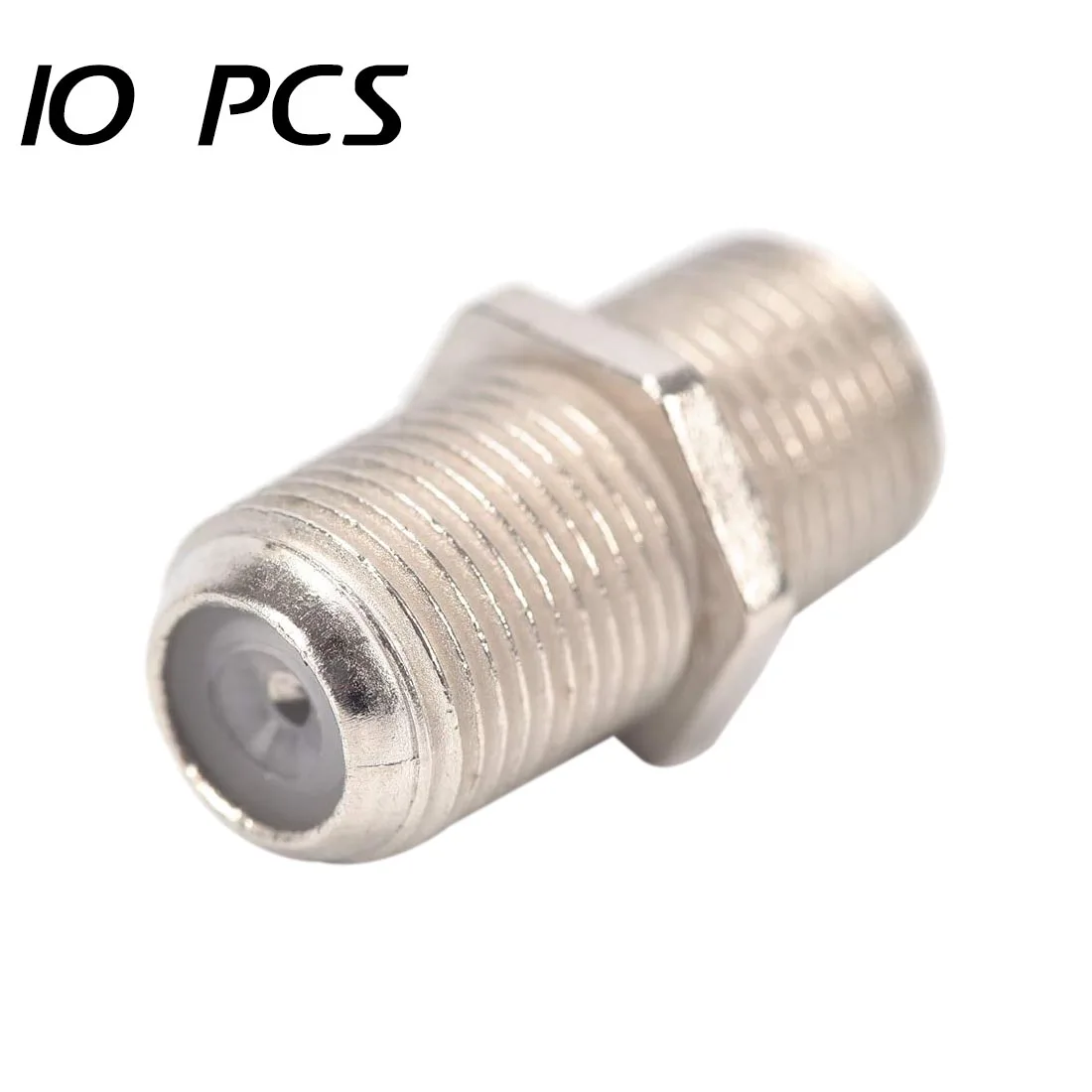 

F Plug 10 Pack Cable TV Extension F Heads Cable TV Straight Through Head F Female Straight Through Joiner Barrel Connector