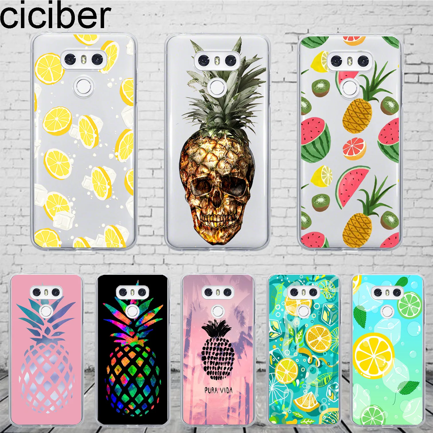 

Ciciber Pineapple Lemon For LG G7 G6 G5 G4 V40 V35 V30 V20 ThinQ Phone Case Silicone TPU For LG K8 K10 K4 2017 2018 K9 K11 Plus