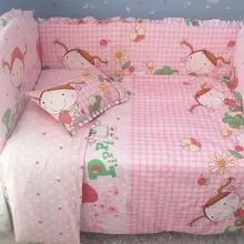 Промо-акция! Детский комплект постельного белья из 7 предметов, детская кроватка, хлопок, Детская постельное белье(бампер+ пододеяльник+ матрац+ подушка