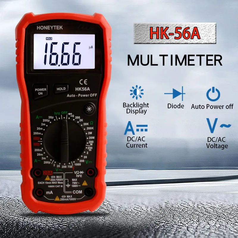 

QQ2.0 HK56A HK56B DT9208A Compact Analog Multimeter AC/DC Voltage Current mini multimeter Use for Home and Student applicable