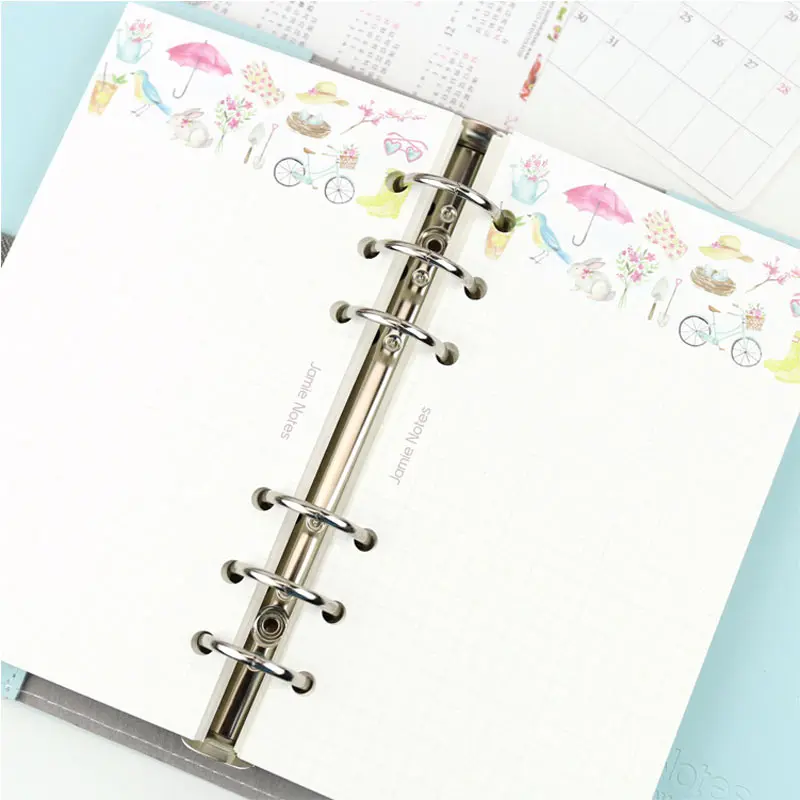

Yiwi 40 sheet/pack A5 A6 Colored Spiral Notebook Refills 6 holes Diario Binder Paper for Filofax Planner Inner Pages