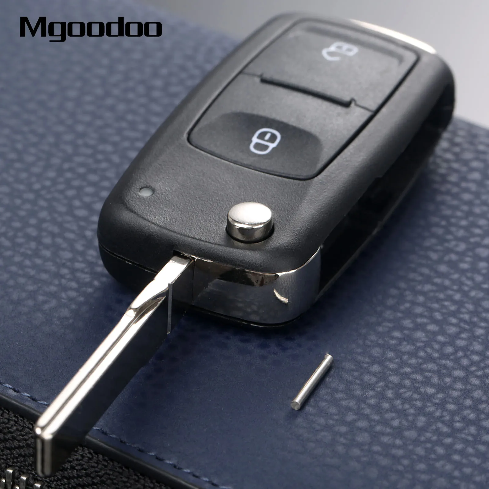 

Mgoodoo New Flip Folding Remote Replacement Key Shell Case Fob For VW Volkswagen Transporter T5 Golf Polo 2 Buttons Uncut Blade