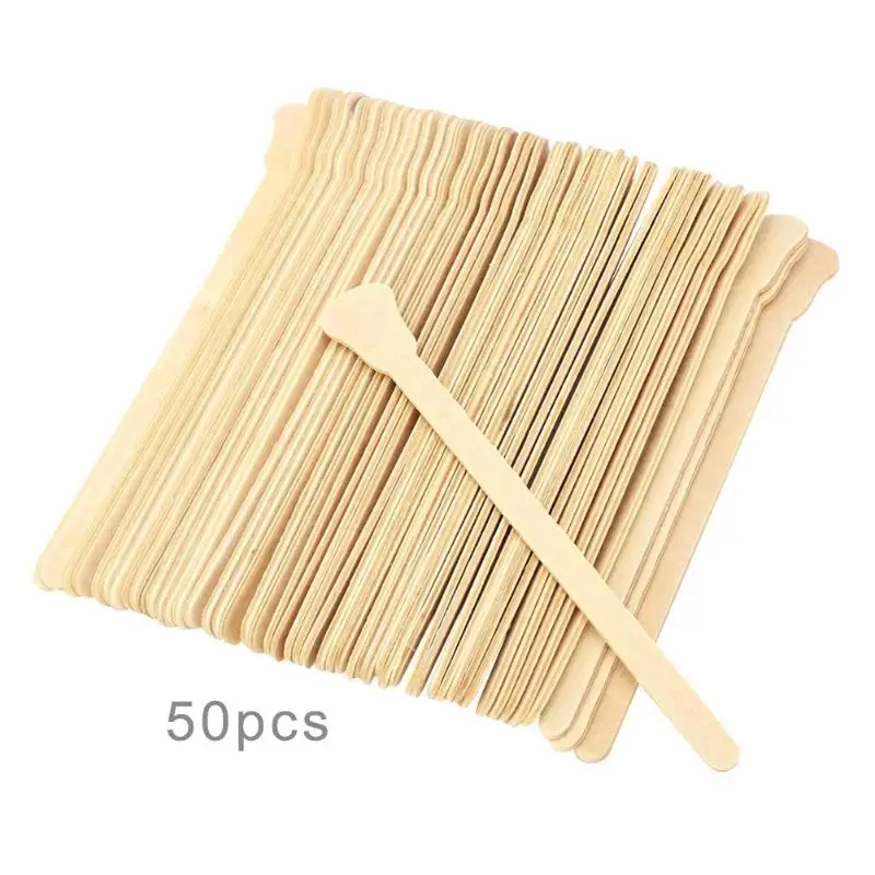 50 шт деревянные палочки для воска шпатель для воска, одноразовые бамбуковые палочки для удаления волос на коже тела, крем-маска для лица