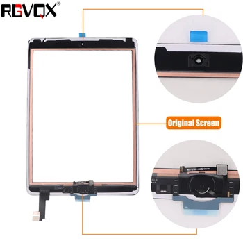 

RLGVQDX with Home Button For iPad Air 2 For iPad 6 Touch Screen Digitizer Replacement A1567 A1566 With Adhesive Front Glass