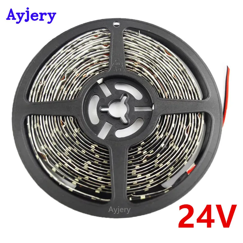 

AYJERY 24V DC 1Roll 5M Flexible 3528 1210 300 LED IP65 Waterproof Led Strip Light Car Truck TV Home Led Light Decorative Lamp