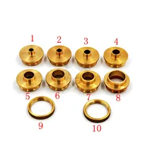 10PCS Brass Router Plate Guide Bushings + Round Base bottom Plate For Woodworking Trimming Machine Router Table Insert Plate