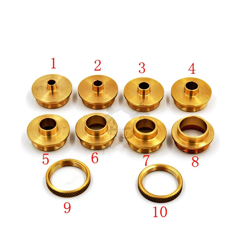 10pcs Brass Router Plate Guide Bushings + Round Base Bottom Plate For