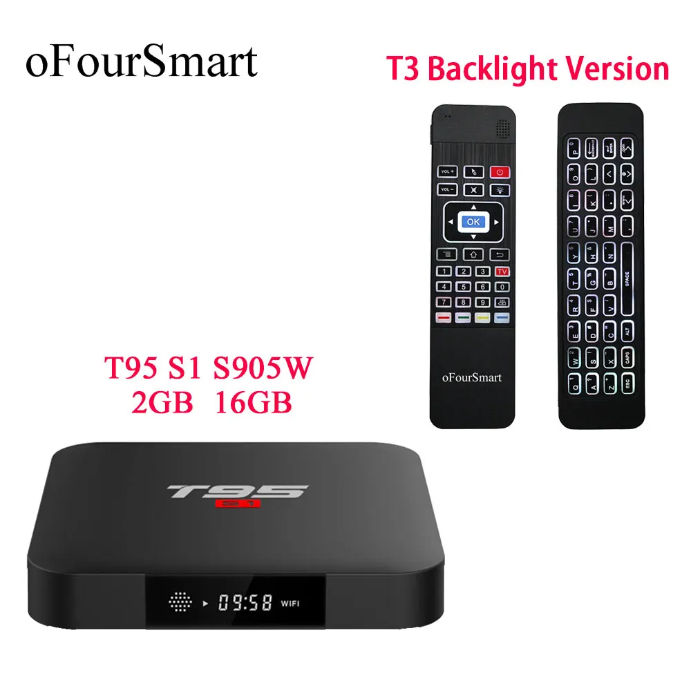 

T95 S1 Smart TV Box Android 7.1 Amlogic S905W Quad Core 4K T95 S1 Android Smart Media Player PK A95X R2 with T3-L Air Mouse