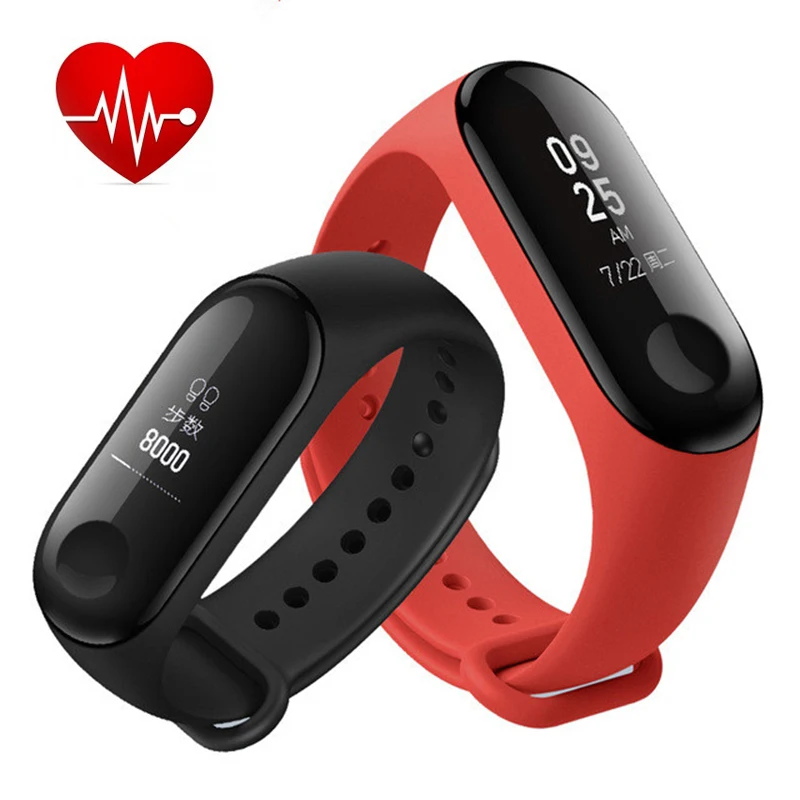 

LED Display Smart Watch Band 3 With Heart Rate Monitoring Blood Pressure Measurement Sports Wristband Family Sleep Health Tools