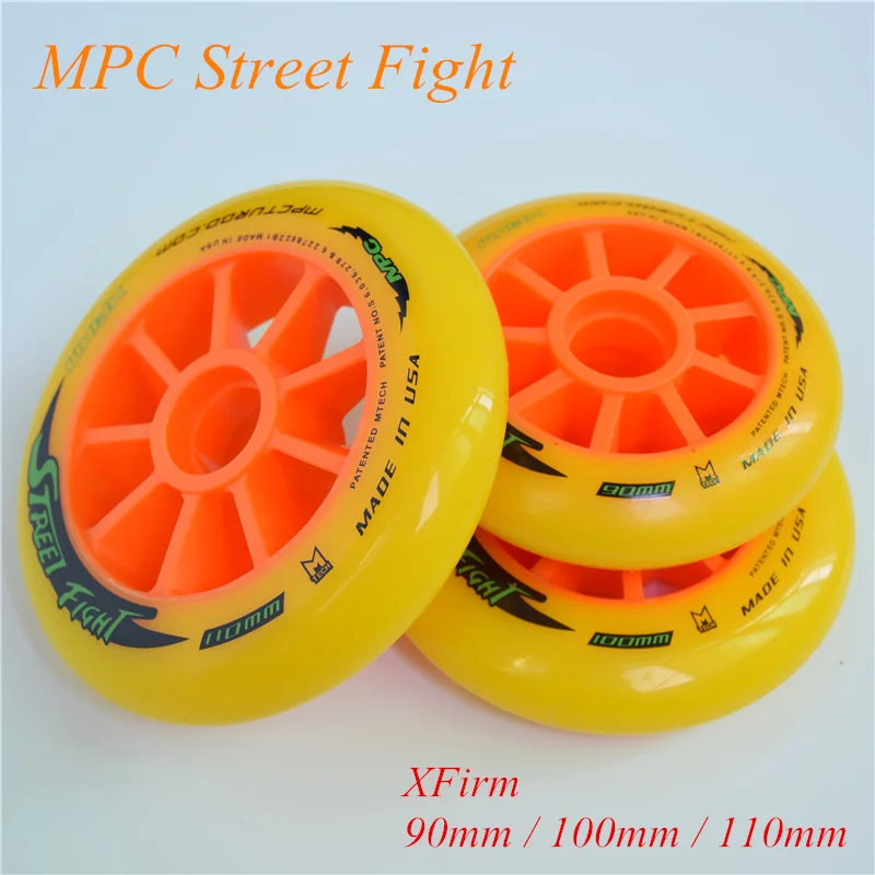 

Street Fight Orange 110mm 100mm 90mm Inline Speed Skates Wheel for MPC Asphalt Ground Street Racing Marathon Competition Rodas