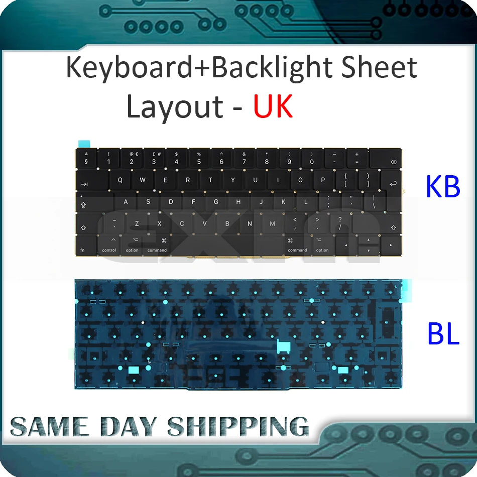  New Laptop A1706 Keyboard UK English EU EURO w/ Backlight for MacBook Pro 13.3