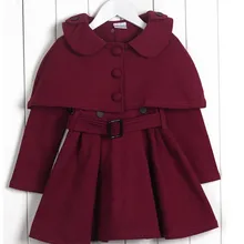 Детские платья для девочек; Новинка года; Сезон Зима; Модные Плотные двубортные платья принцессы с длинными рукавами; Одежда для маленьких девочек; 6ds042