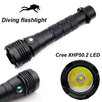 

2020 Professional XHP50.2 Scuba Diving Flashlight Torch 2600 lumens XHP50 26650 18650 Dive Outdoor underwater light lamp