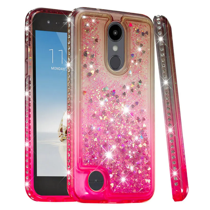 For LG Aristo 2/ Aristo2 Plus/LV3 2018 Case Luxury Glitter Diamond Rhinestone Soft TPU Shockproof Quicksand Phone Cover Bag |