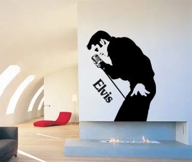 Elvis Presley Настенная Наклейка The King музыкальная комната виниловый Декор рок-н-ролл