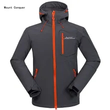 2017 New Mount Conquer Men Hiking Jacket Softshell Fleece Hard-wearing Outdoor Sport Wear Windproof Waterproof Climbing Rid Coat