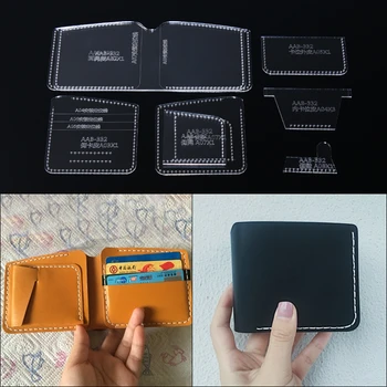 

1set DIY Acrylic Leather Handmade Craft wallet Purse Sewing Pattern Stencil Template 11.5*9.5*1cm