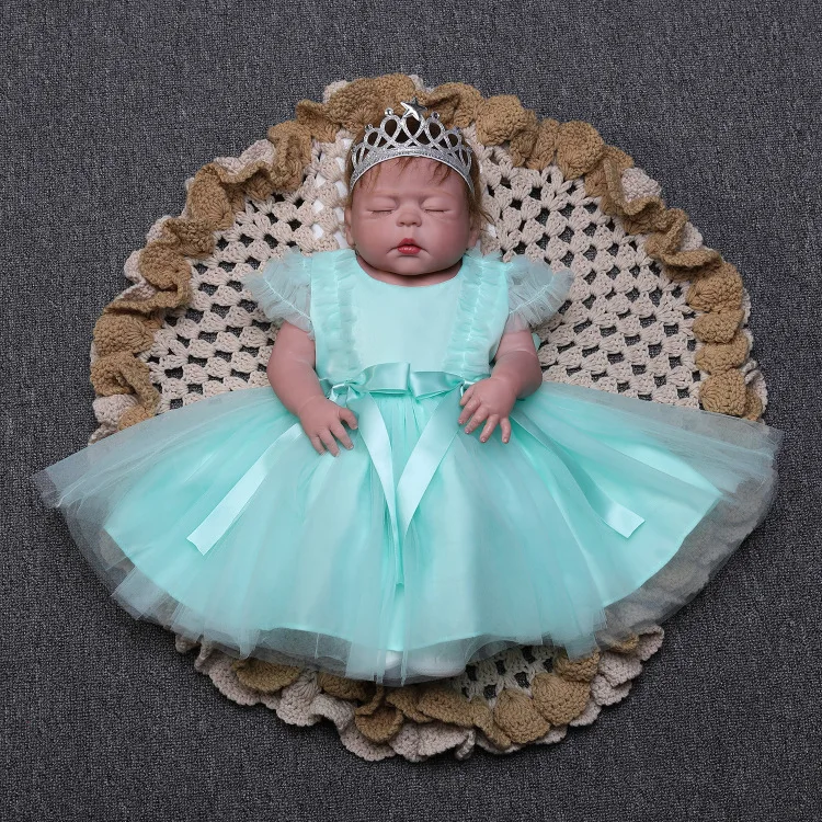 

Full siliconereborn baby Boutique dolls toys 57cm bebes reborn vinyl princess girl with wedding dress newborn dolls gift