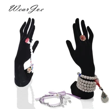 Upscale Black Velvet Jewelry Set Display Stand Holder Mannequin Arm Model Rack For Ring Earring Watch