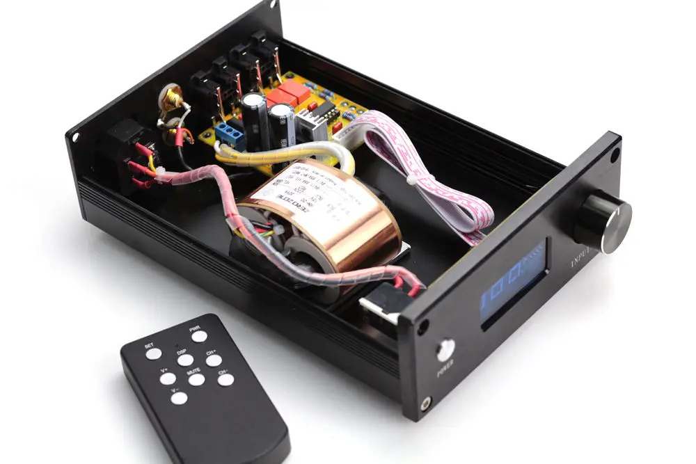 HIFI PGA2311 Remote Volume Control Preamplifier Stereo Preamp With 4 Way Inputs