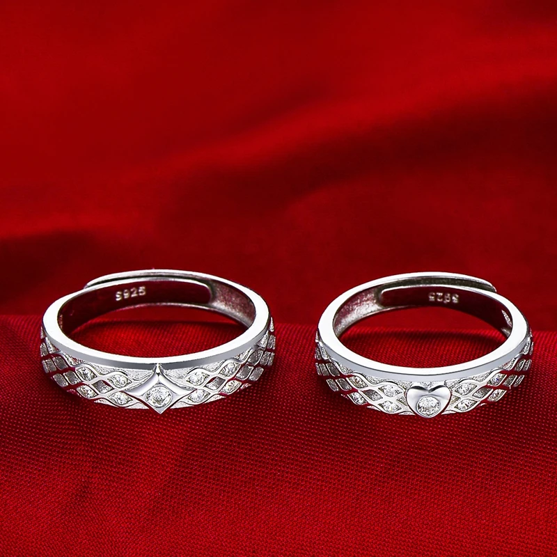 Обручальное кольцо из серебра 925 пробы с надписью His and Her Heart|couples promise rings sets|promise ring
