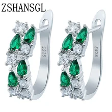 Роскошные серьги из стерлингового серебра 925 пробы, яркие серьги-гвоздики с фианитами, женские Дешевые Серьги brincos