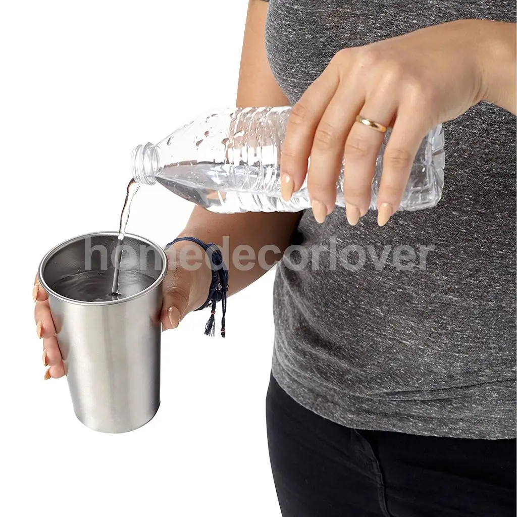 2 Piece Stainless Steel Cup Mug Drinking Coffee Beer Tumbler Travel 30ml/50ml/180ml/320ml