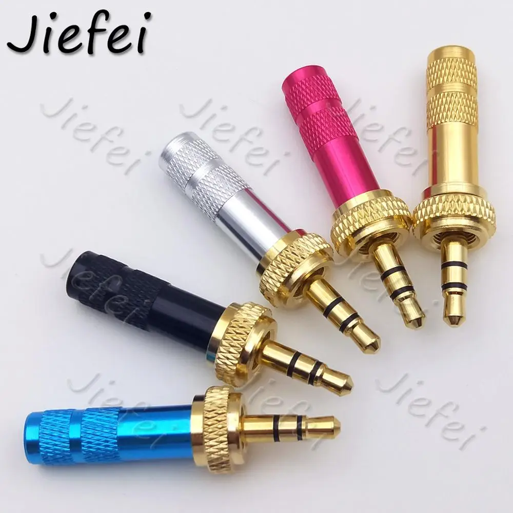 

Gold plated 3.5 mm 3Pole Screw Lock Stereo Jack Plug Soldering Audio Jack for DIY Stereo Headset Earphone