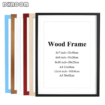 

Black White Wood Color Picture Photo Frame A4 A3 Wooden Frame Nature Solid Simple Wooden Frame Wall Mounting Hardware Included