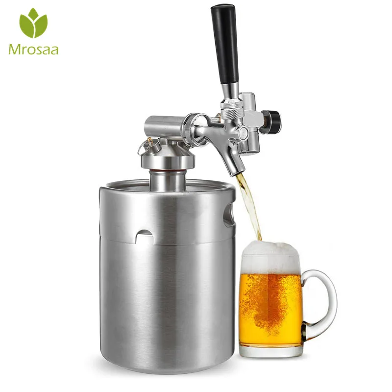 

4L/2L Stainless Steel 304 Beer Mini Keg Homebrew CO2 Regulator Air pressure Faucet Can Red Wine Brewing Bottle Wine Making Tools