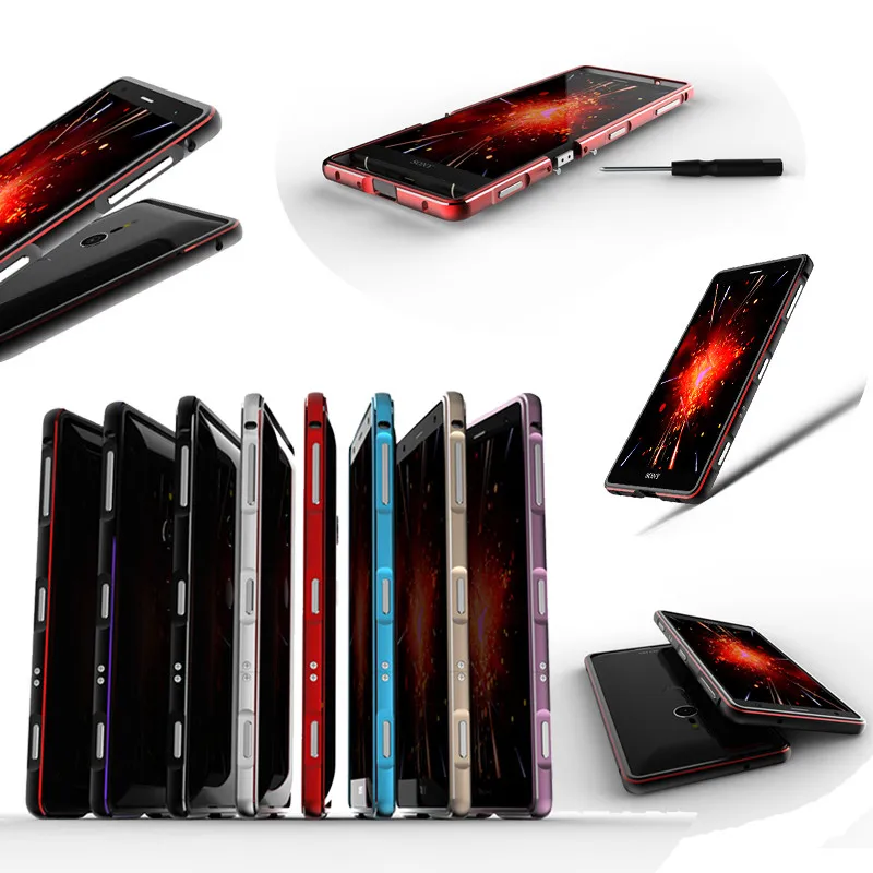

For Sony Xperia XZ2 Compact Bumper Luxury Metal Frame Bumper Case Cover for Sony XZ2 Mini Compact Phone Aluminum Shell Cover